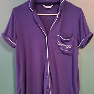 Kate Spade New York Goodnight Eyelashes navy blue Short Sleeve Pajama Top